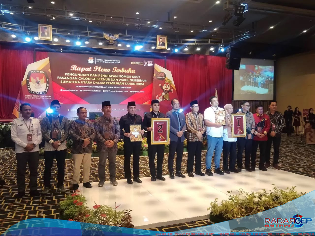 KPU Sumut Tetapkan Nomor Urut Pasangan Cagubsu dan Cawagubsu